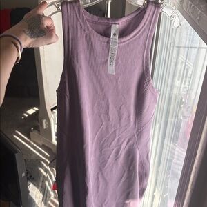 Lululemon Ribbed Softstreme Slim-Fit Tank Dress Lavender Luxe NWT